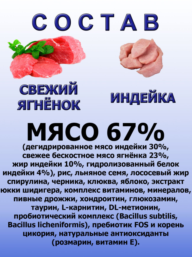 Condor Fresh Lamb & Turkey Light / Senior - Кондор сухой корм лёгкий и для пожилых собак (Свежий Ягнёнок с Индейкой)